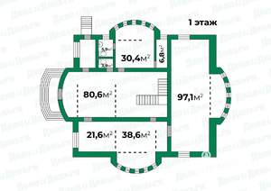 Коттедж 592м&sup2;, 2-этажный, участок 15 сот.  