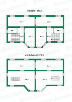 Дом 176м², 3-этажный, участок 5 сот.  