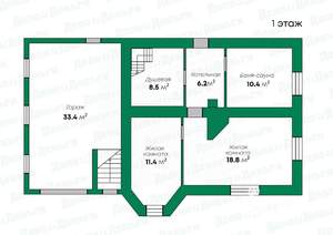 Дом 204м&sup2;, 3-этажный, участок 12 сот.  