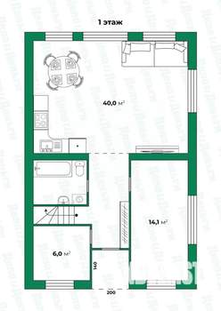 Дом 160м&sup2;, 2-этажный, участок 8 сот.  