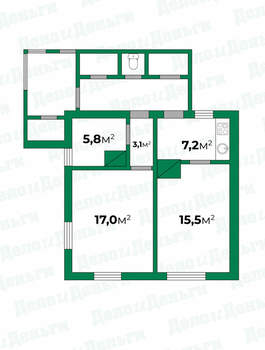 Дом 49м&sup2;, 1-этажный, участок 5 сот.  