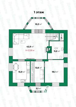Коттедж 219м², 2-этажный, участок 16 сот.  