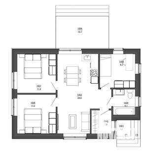Дом 65м&sup2;, 1-этажный, участок 10 сот.  
