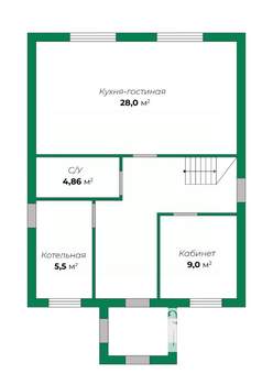 Коттедж 125м², 2-этажный, участок 6 сот.  