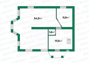 Коттедж 164м², 2-этажный, участок 12 сот.  
