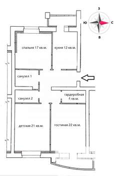 3-к квартира, на длительный срок, 95м2, 6/9 этаж