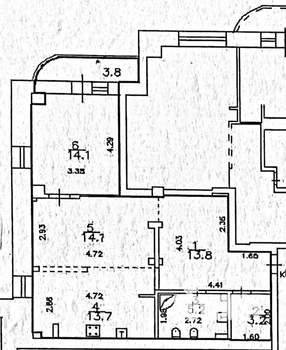 2-к квартира, на длительный срок, 68м2, 14/14 этаж