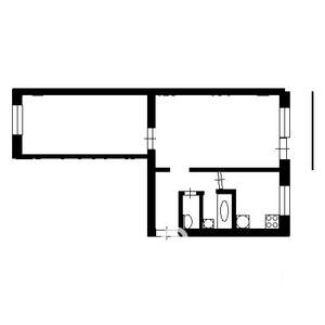 2-к квартира, на длительный срок, 46м2, 1/5 этаж