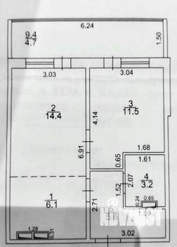 1-к квартира, на длительный срок, 41м2, 3/17 этаж