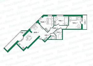 4-к квартира, вторичка, 77м2, 2/19 этаж