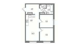 3-к квартира, вторичка, 51м2, 14/17 этаж