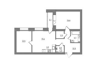 3-к квартира, вторичка, 70м2, 2/7 этаж