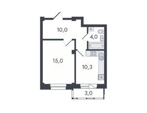 1-к квартира, вторичка, 42м2, 8/16 этаж