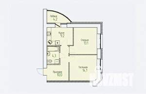 2-к квартира, строящийся дом, 53м2, 3/14 этаж