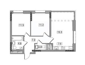 3-к квартира, вторичка, 60м2, 6/17 этаж