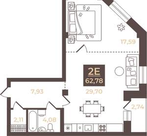 3-к квартира, вторичка, 63м2, 4/4 этаж