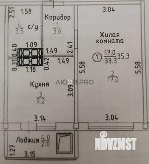 1-к квартира, вторичка, 33м2, 16/17 этаж