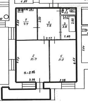 2-к квартира, вторичка, 51м2, 8/9 этаж