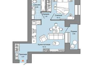 1-к квартира, вторичка, 41м2, 4/8 этаж