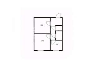 2-к квартира, вторичка, 48м2, 1/2 этаж