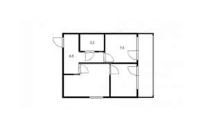 1-к квартира, вторичка, 40м2, 2/2 этаж