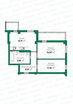 2-к квартира, вторичка, 65м2, 11/16 этаж