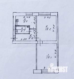 2-к квартира, вторичка, 45м2, 1/2 этаж