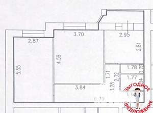 2-к квартира, вторичка, 56м2, 6/10 этаж