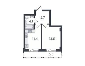 1-к квартира, вторичка, 41м2, 1/16 этаж