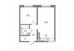 2-к квартира, вторичка, 39м2, 17/17 этаж