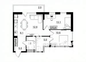 3-к квартира, строящийся дом, 61м2, 9/11 этаж