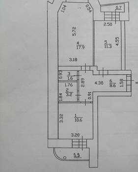 2-к квартира, вторичка, 53м2, 7/10 этаж