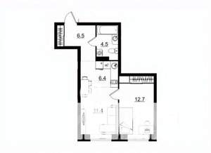 2-к квартира, вторичка, 42м2, 2/11 этаж