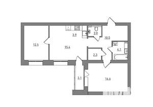 3-к квартира, вторичка, 70м2, 3/7 этаж