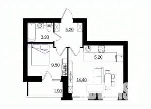 2-к квартира, строящийся дом, 40м2, 2/10 этаж