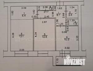 2-к квартира, вторичка, 53м2, 1/5 этаж