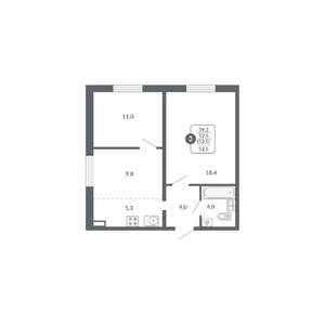 3-к квартира, вторичка, 53м2, 13/17 этаж