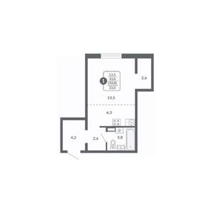 1-к квартира, вторичка, 30м2, 16/17 этаж