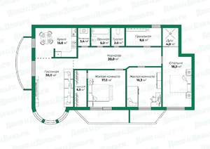 4-к квартира, вторичка, 155м2, 2/3 этаж