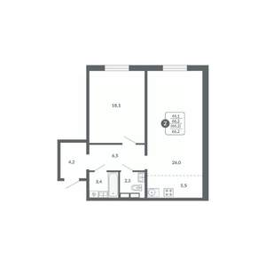 2-к квартира, вторичка, 66м2, 12/17 этаж