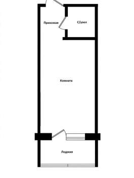 Студия квартира, вторичка, 23м2, 6/17 этаж