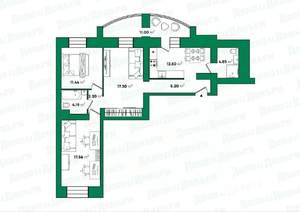 3-к квартира, вторичка, 81м2, 5/25 этаж