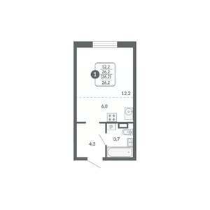 Студия квартира, вторичка, 26м2, 5/17 этаж