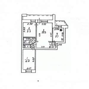 3-к квартира, вторичка, 65м2, 9/10 этаж