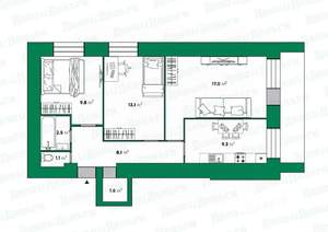 3-к квартира, вторичка, 62м2, 6/12 этаж