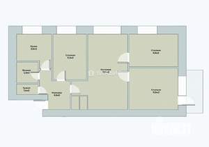 4-к квартира, вторичка, 61м2, 3/5 этаж