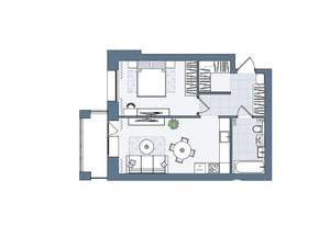 2-к квартира, вторичка, 52м2, 6/6 этаж