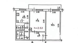 2-к квартира, вторичка, 46м2, 2/5 этаж