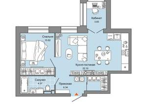 1-к квартира, вторичка, 47м2, 2/8 этаж