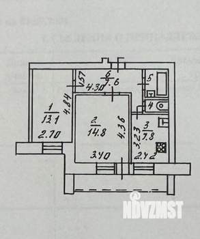2-к квартира, вторичка, 47м2, 2/10 этаж